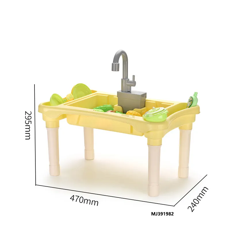 Early Education Diy Multi-Functional Multi-Function Whirligig Building Block Toys 2-In-1 kitchen Game Wash Basin Table For Kid
