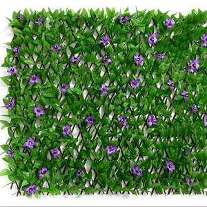 Realistic Ivy Privacy Protection faux leaf with flowers durable lattice Artificial Conifer Fence for Outdoor Garden