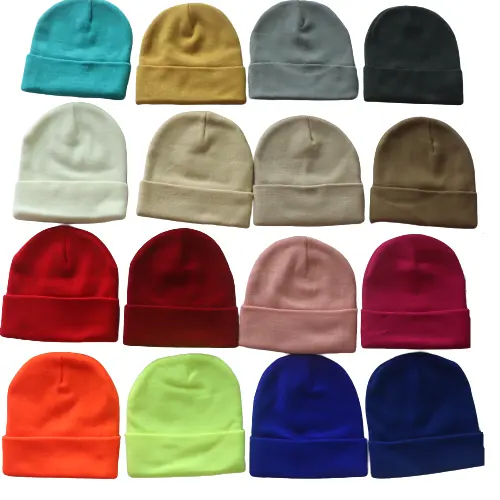 Vente en gros de haute qualité pas cher pour l'hiver avec logo personnalisé bonnets en tricot