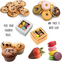 Mini boîtes à gâteaux en silicone avec fenêtre 4x4x2,5, petites boîtes de boulangerie, à donuts individuels, conteneurs de boulangerie à emporter, récipients