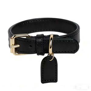 Set tali hewan peliharaan kulit mewah, termasuk kerah, tali, dan Tag ID. Desain yang dapat disesuaikan cocok untuk anjing dan kucing kecil hingga sedang - Product Image 3