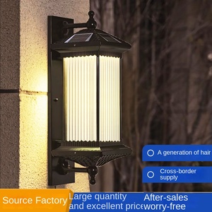 Lámpara de pared exterior LED Vintage moderna, Solar accesorio de jardín de energía, luz de balcón negra, luminaria externa de China, lámpara de pared negra - Product Image 4