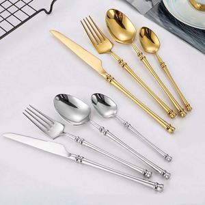 Ensemble de Couverts de Luxe en Acier Inoxydable de Qualité Supérieure pour Fêtes, Fournisseur d'Articles de Table Dorés, Couteaux, Fourchettes et Cuillères pour Mariages, Vaisselle Argentée - Product Image 2