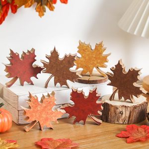 Adornos de Madera con Forma de Hoja de Arce, Decoraciones de MDF para Mesa de Acción de Gracias, Decoración de Escritorio con Temática Otoñal - Product Image 1