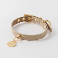 Collier réglable en cuir PU écologique personnalisé pour chien de compagnie collier de chien en cuir synthétique avec breloque en cercle