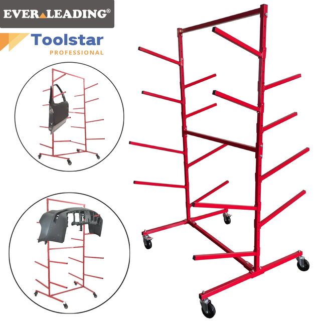 Movable Customized Large Steel Powder Coated Floor Bumper Storage Rack Four Layers Double-sided Removable Support Body Repair