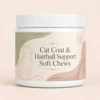 Jinmao Cat Coat & Hairball Support Soft Chews-Grain-Free Fast Absorption Biotin Zinc Vitamin E Kulit Sehat Bulu Berkilau Aman