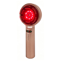 Masseur de tête vibrant pour la croissance des cheveux, brosse de massage du cuir chevelu à prise flexible, avec rayons de lumière rouge et fonction pétrissante, utilisable sur cheveux secs ou mouillés