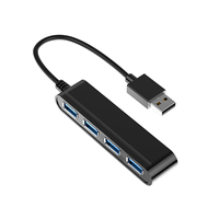 Adaptador USB 2.0 de Alta Velocidad con ABS, 480 Mbps, 4 Puertos, Hub USB 4 en 1