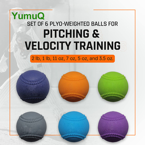 Palline da baseball piometriche YumuQ da 9/11/12 pollici con guscio in PVC e cuciture, pesi variabili per allenamento di potenza e lancio - Product Image 2