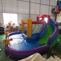 Prix promotionnel usine JIALE : Toboggan aquatique gonflable multifonctionnel en PVC pour extérieur, château gonflable avec piscine intégrée pour enfants