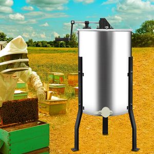 Witbee en stock en EE. UU., 1 año de garantía, extractor de miel manual de 3 cuadros, máquina giratoria de acero inoxidable, componentes de engranajes, patas - Product Image 6