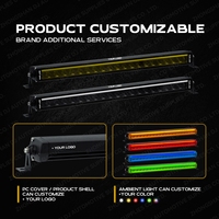 Barra de Luz LED de 50 Pulgadas de Una Sola Fila, Color Ámbar, DRL, Luz Auxiliar de Conducción para F150, Bronco, Tundra, Chevrolet Silverado, Todoterreno 4X4