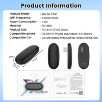Adattatore Multimediale Portatile OEM ODM Mini Se X1Air USB Carplay Wireless Dongle Android Auto AI Box Carlinkit Carplay