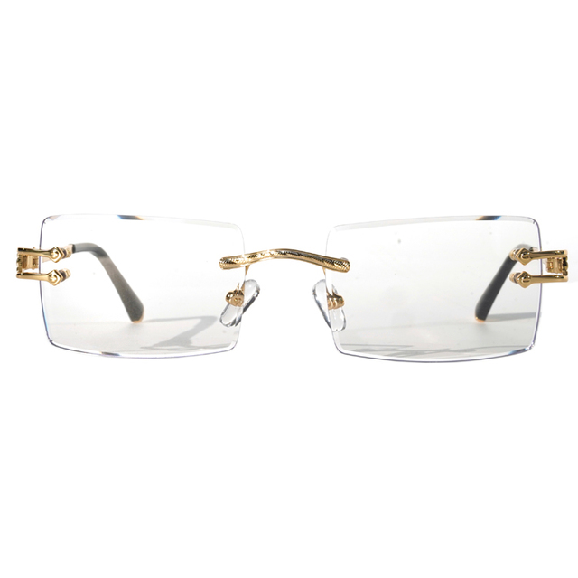 Finione Rimless Sunglasses Men Luxury Brand Rhines Tones Glasses Rimless Wholesale square Ladies Sunglasses