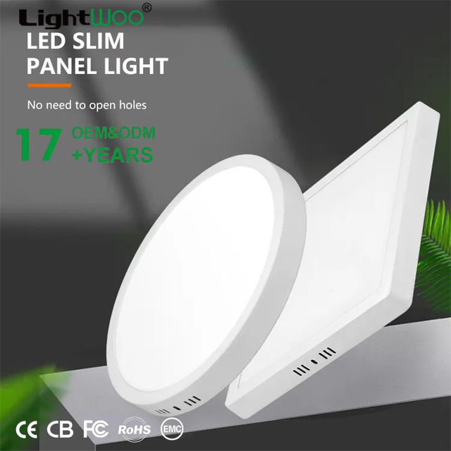 LED Panel Lights 6W 12W 18W 24W Ceilings Energy Saving Down Surface Mounted Square Round for Indoor Home Bedroom Office Shop