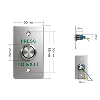 Bouton de sortie en acier inoxydable de qualité commerciale 12-36V étanche IP65 1NO 3A à bornes à vis pour intérieur/extérieur, interrupteur de déverrouillage de porte