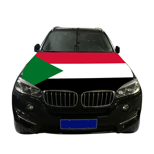 Housse de capot de voiture du Soudan, drapeau de capot de voiture, vente en gros, personnalisable, résistante à l'usure et durable - Product Image 4
