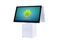 Белый POS-терминал на Android/Windows с термопринтером 58/80 мм — настраиваемый одинарный/двойной емкостный сенсорный экран с разрешением 1920x1080, Intel