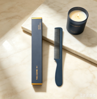 Peigne à cheveux jetable en plastique avec logo personnalisé pour hôtel, avec boîte en papier kraft pour chambre d'hôtes, spa et équipements hôteliers