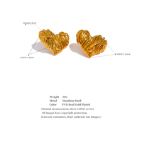 JINYOU 2504 acier inoxydable coeur amour grandes boucles d'oreilles pour les femmes prévenir les allergies or argent romantique Texture personnelle bijoux