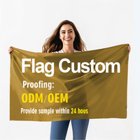 Drapeaux Muraux Publicitaires Personnalisés en Polyester 3x5, Bannières de Drapeaux de Pays Promotionnelles avec Impression de Votre Logo