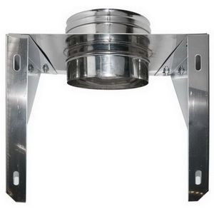 Chimenea de acero inoxidable con aislamiento de doble pared con soporte de pared abierta DN 80/130 Ventiladores Producto - Product Image 1