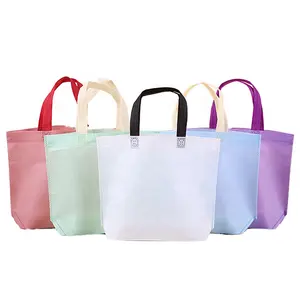 New Color Scheme Custom Reusable Non-Woven PP Shopping Tote Bags Factory Price Promotional Stock Bags with Logo for Gifts