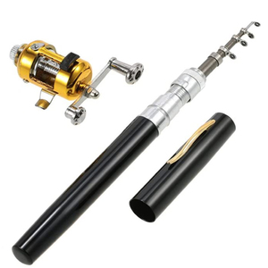 2020 Outdoor Mini Portable Pocket <strong>Pen</strong> Fish <strong>Rod</strong>, Aluminum Alloy Shell GFRP Inner Pole <strong>Pen</strong> <strong>Fishing</strong> <strong>Rod</strong> - Product Image 2