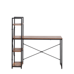 <span class=keywords><strong>Bureau</strong></span> d'étude de style industriel moderne avec étagère, poste de travail en <span class=keywords><strong>bois</strong></span> brun <span class=keywords><strong>vintage</strong></span> avec structure en <span class=keywords><strong>métal</strong></span> noir pour <span class=keywords><strong>bureau</strong></span> à domicile - Product Image 3