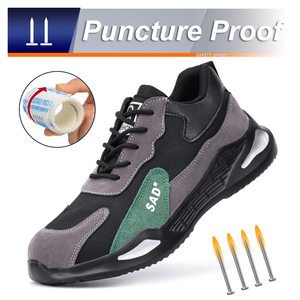 JIANKUN - Zapatos <span class=keywords><strong>de</strong></span> Trabajo <span class=keywords><strong>de</strong></span> Gamuza para Hombre, Estilo Moderno, Transpirables, con Malla, Antideslizantes, Antiaplastamiento, Antipinchazos, con Suela <span class=keywords><strong>de</strong></span> EVA+Goma - Product Image 4