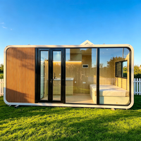Kit de maisonnette Apple Cabin directement de l'usine avec aménagement de chambre et salle de bain privée pour les lodges en pleine nature, prêt à l'exportation