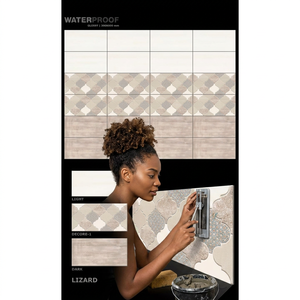 Azulejos Decorativos de Cerámica Rústica Esmaltada de 300x600mm (30x60cm) con Diseño de Lagarto, Impresos con Tecnología Inkjet, para Salón - Product Image 1