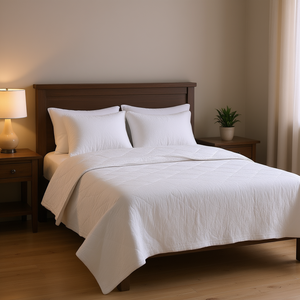 Set Copripiumino Reversibile Twin Twin XL Bianco 3 Pezzi 100% Cotone Per Tutte le Stagioni Biancheria da Letto - Product Image 2