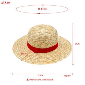 Sombrero de Paja de Anime One Piece al por Mayor, Gorra Plana de Papel Estilo Luffy para Mujer, Protección Solar para Viajes - Product Image 2
