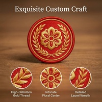 Parches Bordados Termoadhesivos con Logotipo Personalizado, Forma de Corazón de Flor, Ecológicos, Lavables a Máquina, para Chaquetas, Sombreros, Ropa, Venta al Por Mayor OEM