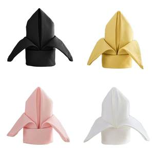 ผ้าเช็ดปากทำมือจากผ้าฝ้าย รูปทรงสี่เหลี่ยมจัตุรัส สำหรับอาหารจีนแบบตะวันตก ใช้เป็นแผ่นรองจาน สีขาวแดง หนาพิเศษ พับลายดอกไม้ สำหรับใช้ในบ้าน - Product Image 1