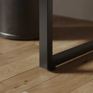 Bureau Effecti en chêne Table d'étude à pieds en métal avec 3 tiroirs offrant amplement d'espace pour un bureau d'ordinateur - Product Image 5