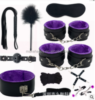 SM jeu costume Bondage ensemble adulte fétiche Kits lit contraintes Bondage peluche PU Sexy flirter jouets alternatifs attaché BDSM Bondage ensemble