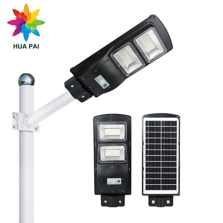 HUAPAI — torche led solaire étanche conforme à la norme ip65, éclairage d'extérieur, 30, 60, 90, 120 w, intégré, produit chinois
