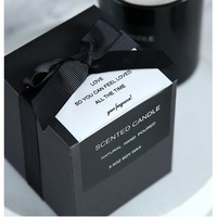 Bougie d'aromathérapie semi-artisanale en verre noir brillant avec nœud papillon, boîte cadeau romantique, livraison directe transfrontalière directe usine