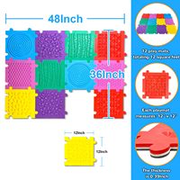Carreaux de sol sensoriels éducatifs pour nourrissons et tout-petits 6 pièces carrés Eva Carrelage de sol à emboîtement Puzzle Tapis de jeu en mousse pour enfants