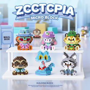 NOUVEAU Figurines de ville animales de dessins animés amusantes en plastique, blocs de construction à assembler, jouets pour enfants, boîtes mystères, Vendeur de rue - Product Image 4