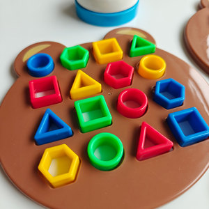 Mini juego de emparejamiento de osos, rompecabezas de formas geométricas de plástico para niños de 3 a 6 años, juguete educativo, aprendizaje Montessori - Product Image 3
