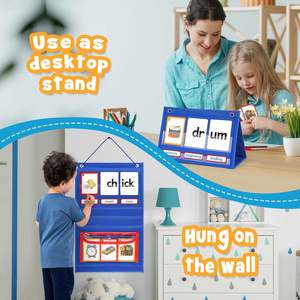 Foldable Desktop Kit for Word Building Pocket Chart <b>Tent</b> Cards CVC Words Phonics Games Blending Board for Kindergarten Reading - Product Image 3