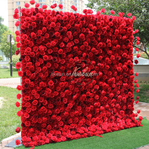 L-FW039 Wholesale White <b>Flower</b> <b>Wall</b> 5d <b>Flower</b> <b>Wall</b> Backdrop Fabric Back Roll up <b>Artificial</b> <b>Wall</b> <b>Flower</b> Decor for Wedding Decor - Product Image 5
