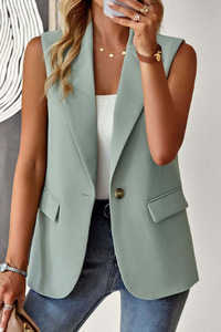 Ohsisa <strong>Women</strong> 2025 New Release Hot Summer <strong>Sleeveless</strong> Solid Color Multi Color Cardigan Small Suit <strong>Coat</strong> for <strong>Women</strong> - Product Image 3