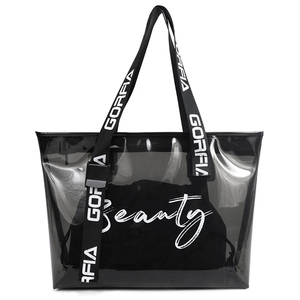 Women <b>Clear</b> PVC Tote Bag Large Capacity Transparent Shoulder <b>Handbag</b> Casual Beach Shopping Bag With Inner Pouch - Product Image 1