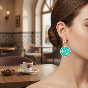 ต่างหูทรงกลมออกแบบดาวตุรกีขายส่งเครื่องประดับเงินแฮนด์เมด 925 - Product Image 3