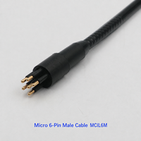 Connecteur sous-marin HYSF SUBSEA MCBH6M Micro 6 broches mâle à traversant 7/16-20UNF, prise électrique étanche pour ROV AUV